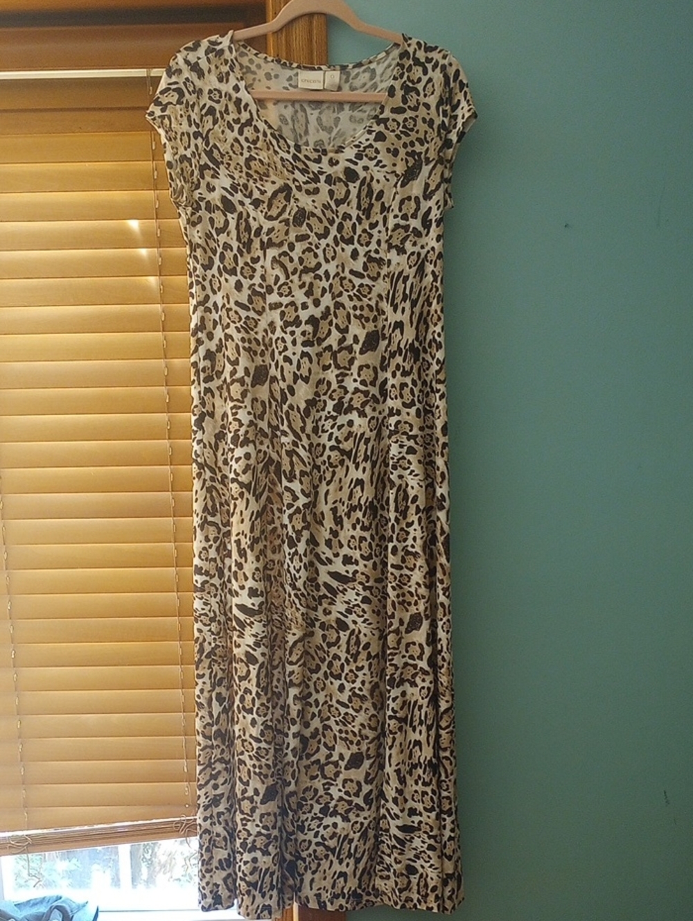 Chico's Beige and Black/Brown Leopard Print Maxi Dress